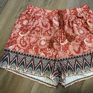 CUPSHE Women's Floral Colorblock Wide Leg Shorts